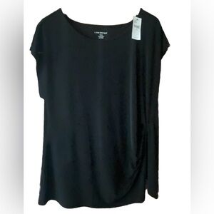 Black Size 18/20 Lane Bryant Side Drape,Sleeveless, Lightweight Dress Blouse